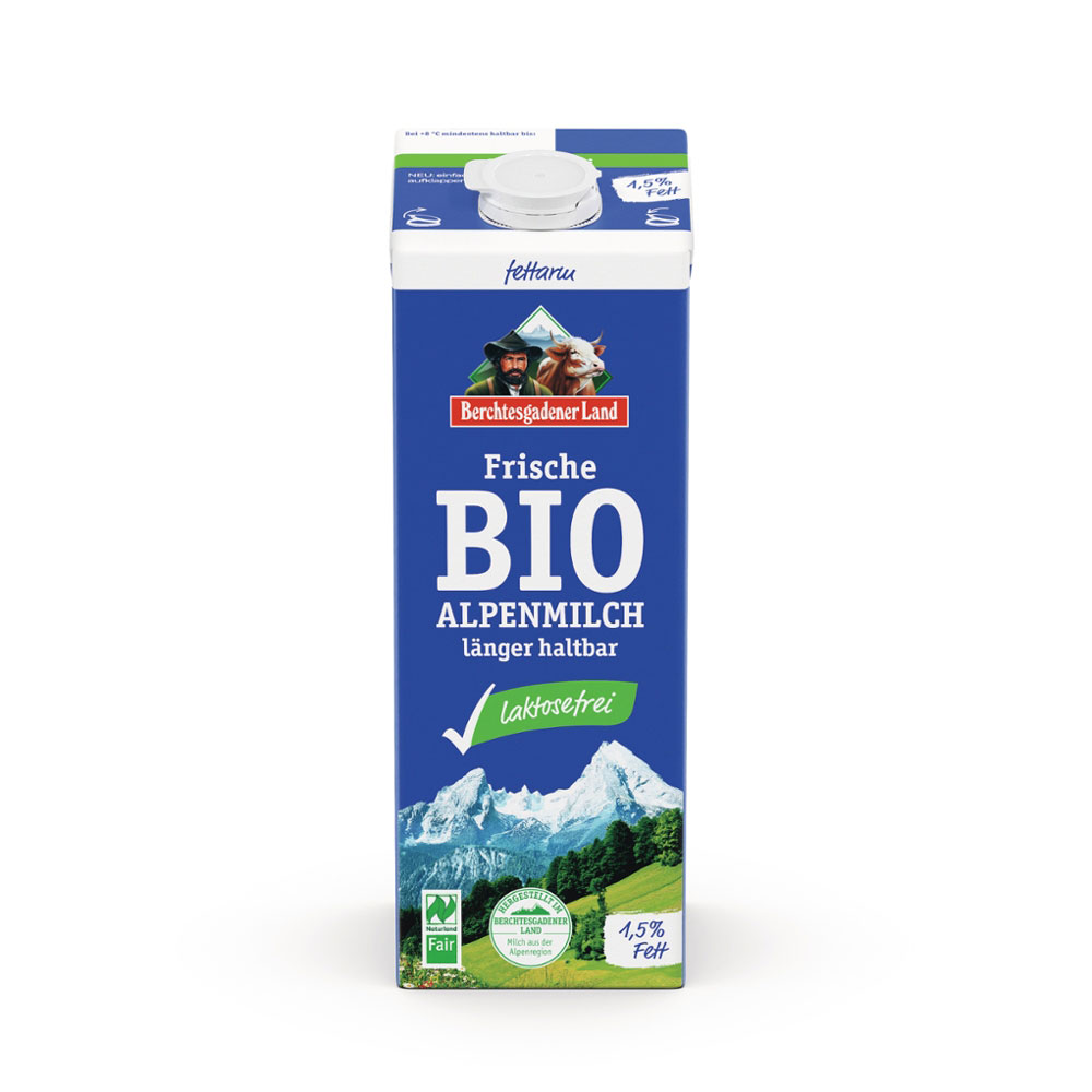 Laktosefreie Alpenmilch 1,5% Fett (länger haltbar)