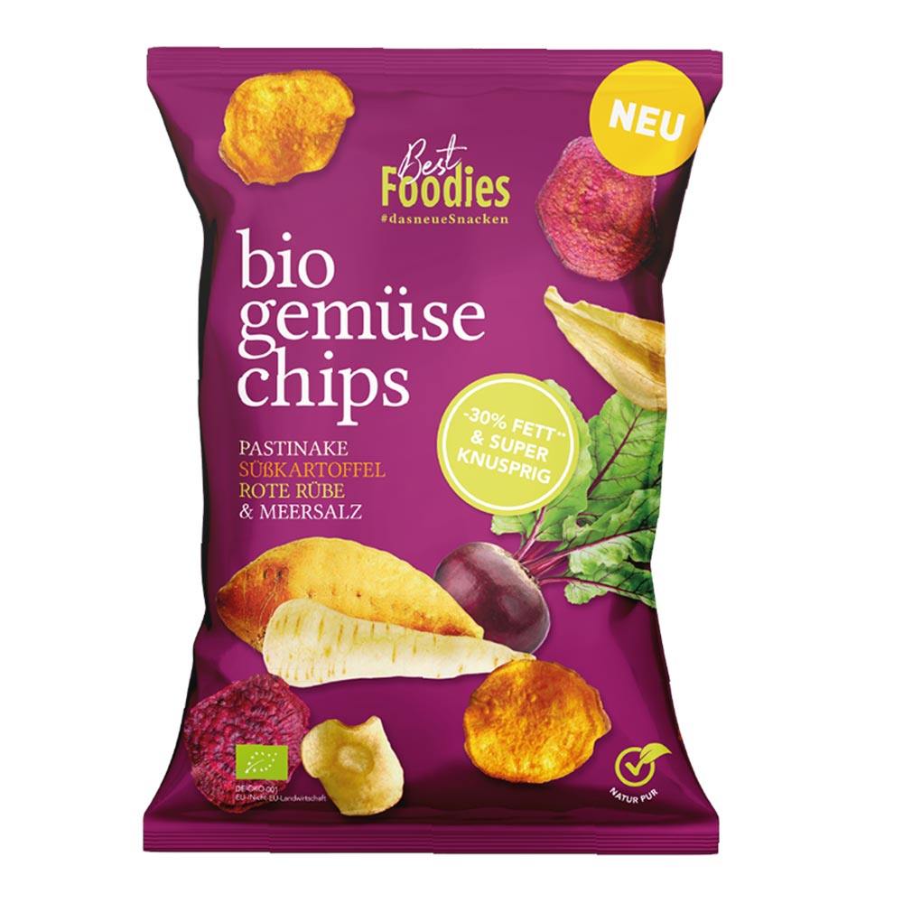 Bio Gemüse Chips - Pastinake - Süßkartoffeln & Rote Rübe