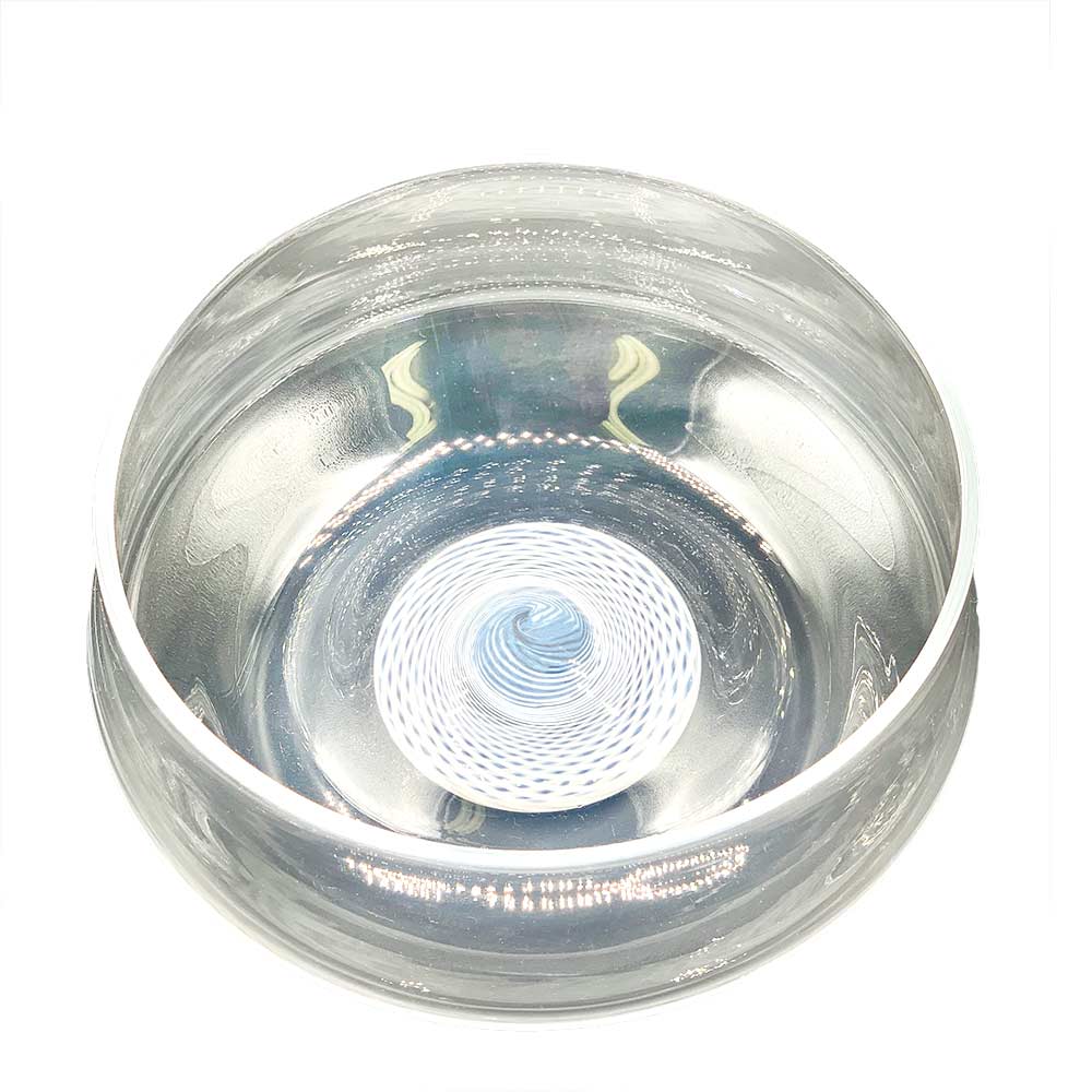 Salatschüssel Kristall handgemacht - Spirale weiß